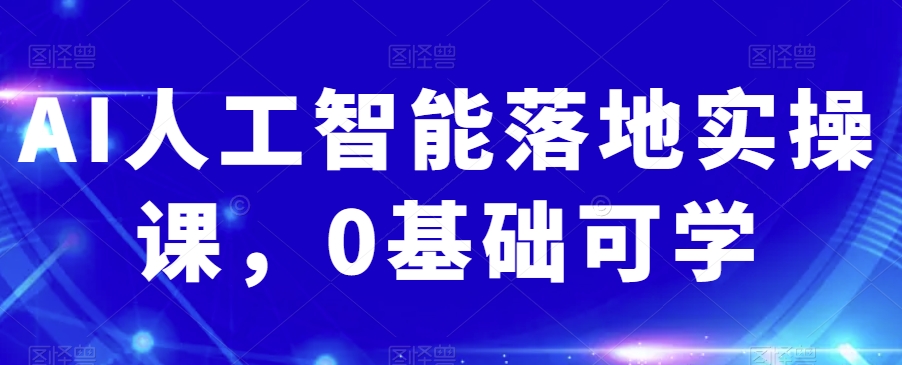 AI人工智能落地实操课，0基础可学-第一资源站