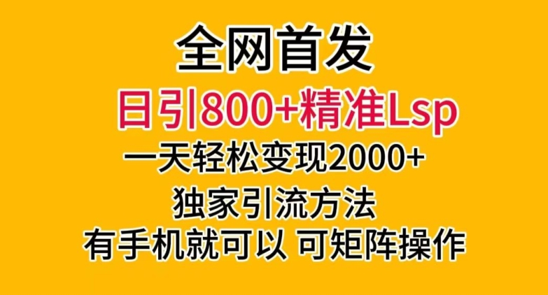 全网首发！日引800+精准老色批，一天变现2000+，独家引流方法，可矩阵操作【揭秘】-第一资源站