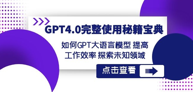 GPT4.0完整使用-秘籍宝典：如何GPT大语言模型提高工作效率探索未知领域-第一资源站