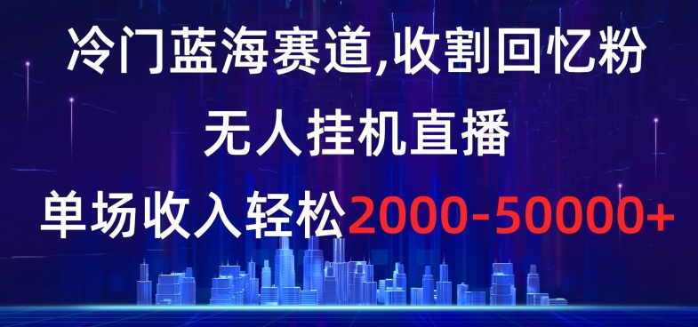 冷门蓝海赛道，收割回忆粉，无人挂机直播，单场收入轻松2000-5w+【揭秘】-第一资源站