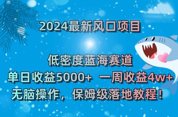 2024最新风口项目，低密度蓝海赛道，单日收益5000+，一周收益4w+！【揭秘】-第一资源站