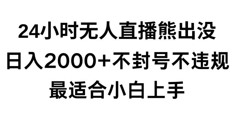 快手24小时无人直播熊出没，不封直播间，不违规，日入2000+，最适合小白上手，保姆式教学【揭秘】-第一资源站