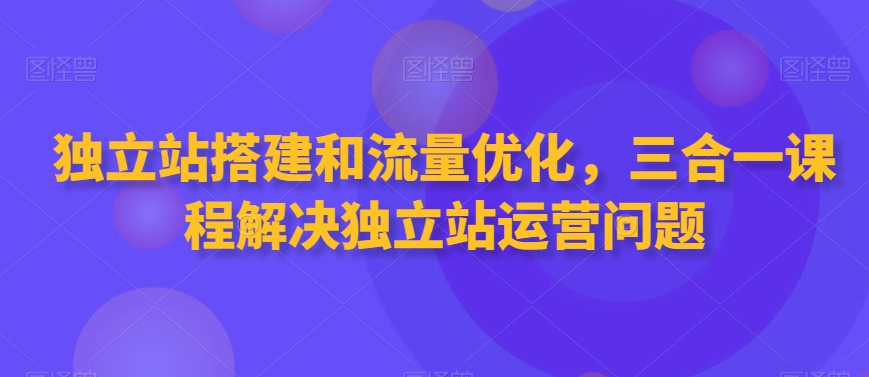 独立站搭建和流量优化，三合一课程解决独立站运营问题-第一资源站