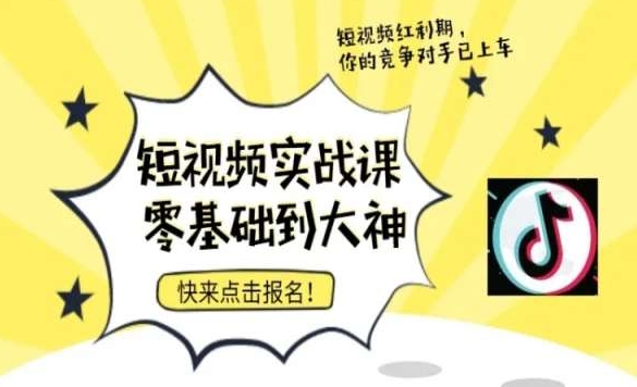 短视频零基础落地实操训练营，短视频实战课零基础到大神-第一资源站