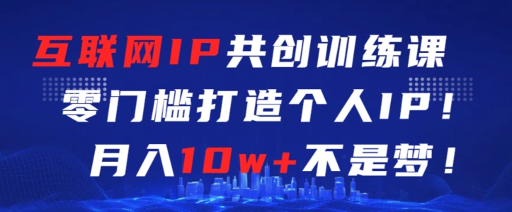 互联网IP共创训练课，零门槛零基础打造个人IP，月入10w+不是梦【揭秘】-第一资源站