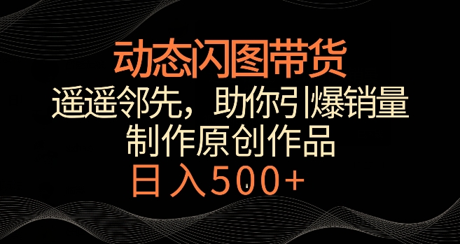 动态闪图带货，遥遥领先，冷门玩法，助你轻松引爆销量，日赚500+【揭秘】-第一资源站