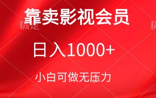 靠卖影视会员，日入1000+，落地保姆级教程，新手可学【揭秘】-第一资源站