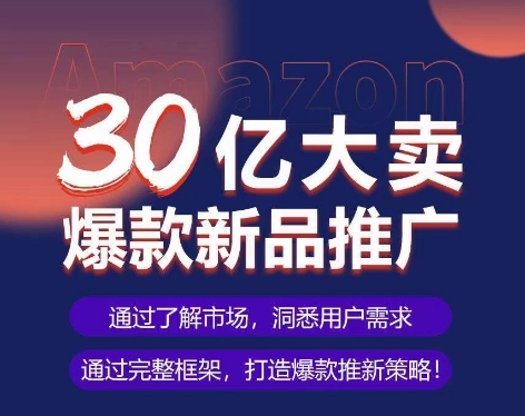 亚马逊·30亿大卖爆款新品推广，可复制、全程案例实操的爆款推新SOP-第一资源站