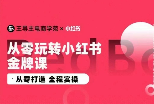 王导主·小红书电商运营实操课，​从零打造  全程实操-第一资源站