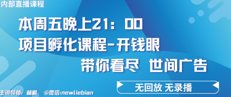 4.26日内部回放课程《项目孵化-开钱眼》赚钱的底层逻辑【揭秘】-第一资源站