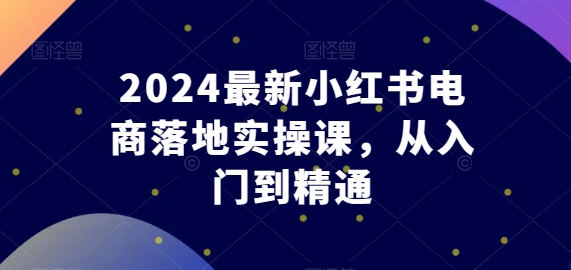 2024最新小红书电商落地实操课，从入门到精通-第一资源站