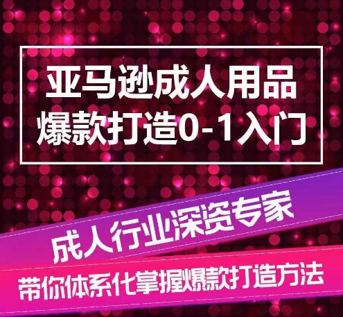 亚马逊成人用品爆款打造0-1入门，系统化讲解亚马逊成人用品爆款打造的流程-第一资源站