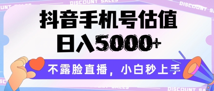 抖音手机号估值，日入5000+，不露脸直播，小白秒上手【揭秘】-第一资源站