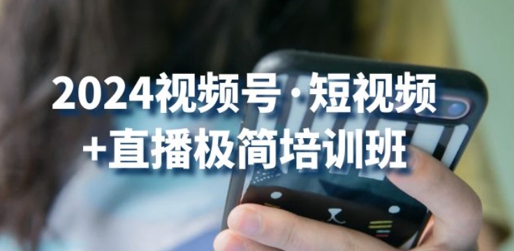 2024视频号·短视频+直播极简培训班：抓住视频号风口，流量红利-第一资源站