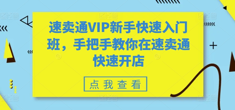 速卖通VIP新手快速入门班，手把手教你在速卖通快速开店-第一资源站