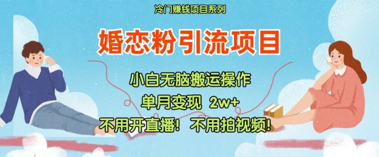 小红书婚恋粉引流，不用开直播，不用拍视频，不用做交付【揭秘】-第一资源站