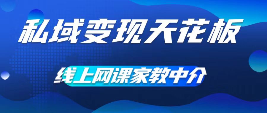 私域变现天花板，网课家教中介，只做渠道和流量，让大学生给你打工，0成本实现月入五位数【揭秘】-第一资源站