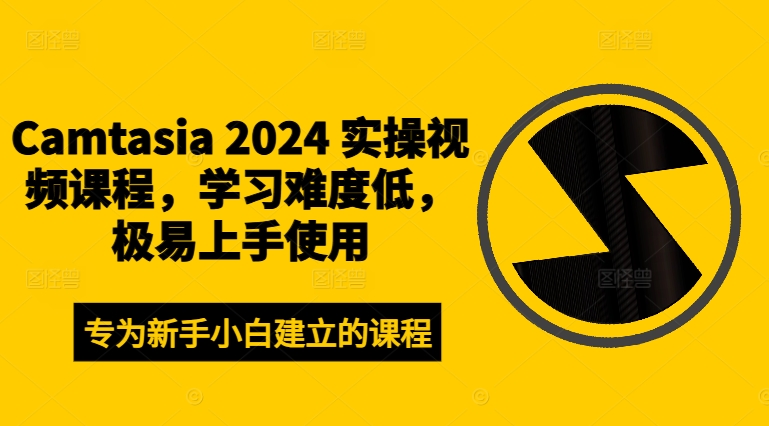 Camtasia 2024 实操视频课程，学习难度低，极易上手使用-第一资源站