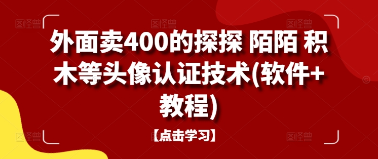 外面卖400的探探 陌陌 积木等头像认证技术(软件+教程)-第一资源站