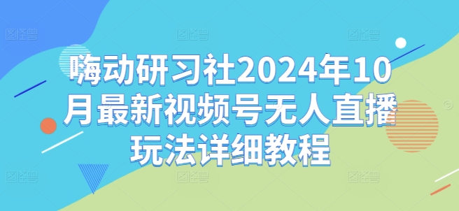 嗨动研习社2024年10月最新视频号无人直播玩法详细教程-第一资源站