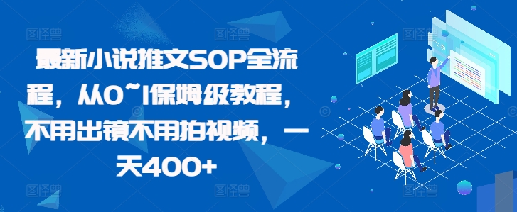 最新小说推文SOP全流程，从0~1保姆级教程，不用出镜不用拍视频，一天400+-第一资源站