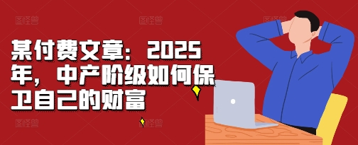 某付费文章：2025年，中产阶级如何保卫自己的财富-第一资源站