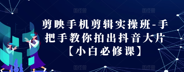 剪映手机剪辑实操班-手把手教你拍出抖音大片【小白必修课】-第一资源站