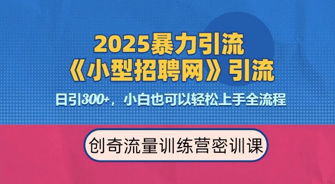 2025最新暴力引流方法，招聘平台一天引流300+，日变现多张，专业人士力荐-第一资源站