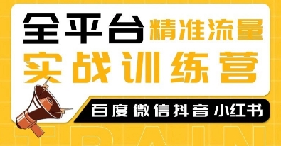 全平台精准流量实战训练营，百度微信抖音小红书SEO引流教程-第一资源站